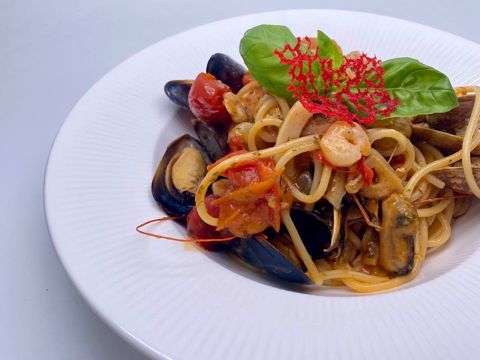 Спагетти с морепродуктами